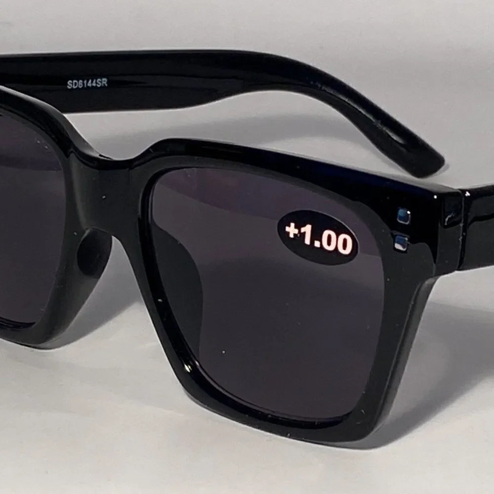 Reading Sunglasses Sun Readers 1.00 Chunky Black Frames NWT